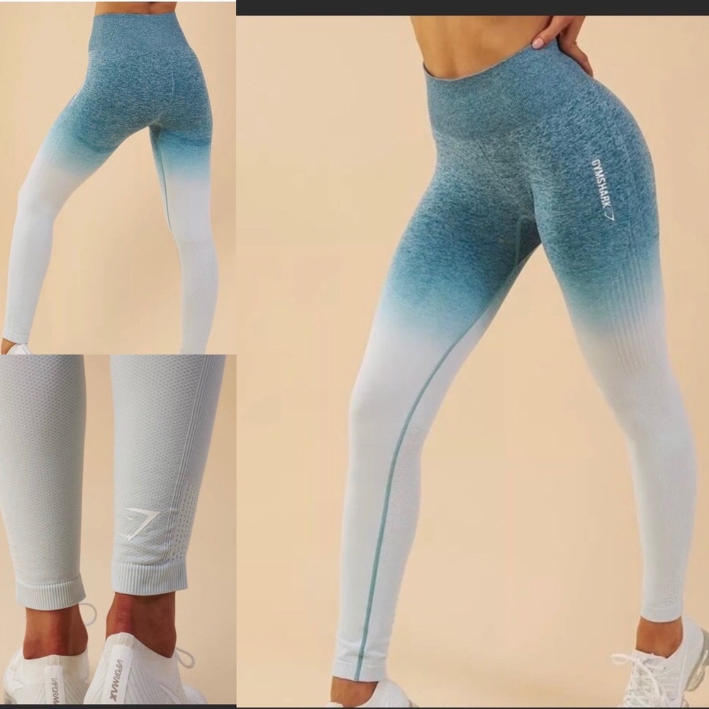 Gymshark Ombre Seamless Leggings Deep Teal Ice Blu